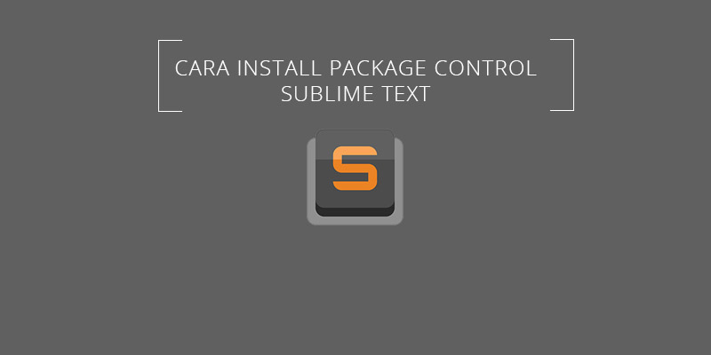 Package Control Sublime Text