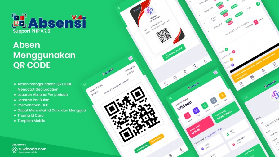 Aplikasi Absensi Mengunakan QR Code/Kode V.4 Full Code Siap Pakai