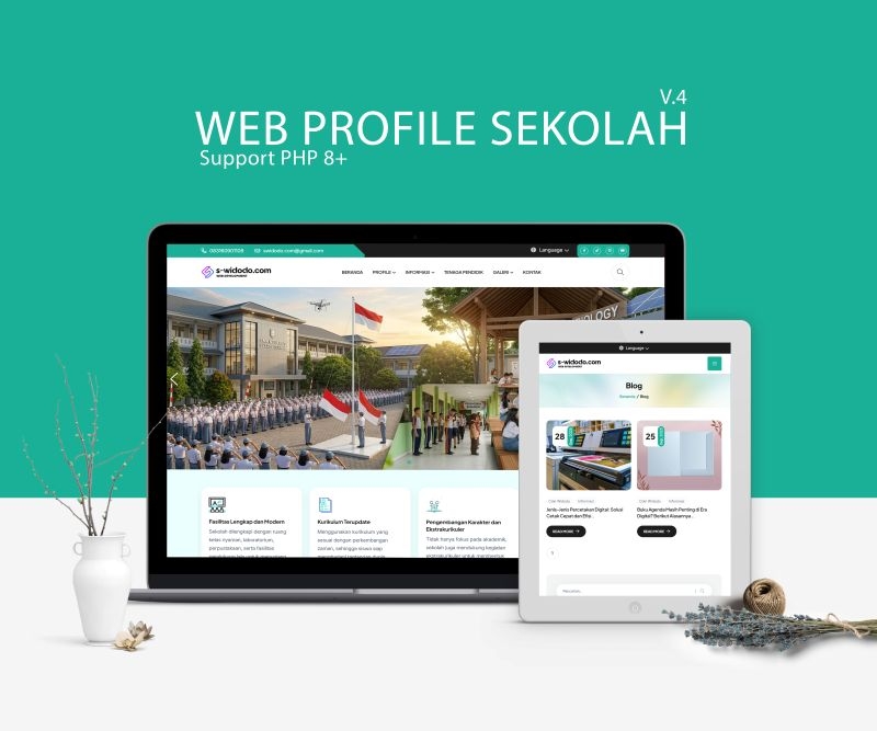 Website Profile Sekolah V.4 Support PHP 8+