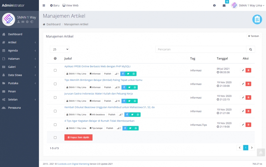 Website Sekolah v.3 Siap Pakai/Hosting
