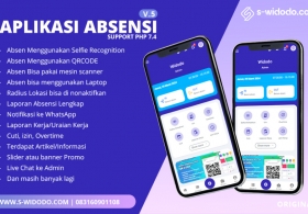 Aplikasi Absensi V.5 Absen dengan Selfie Recognition & QRCODE Radius